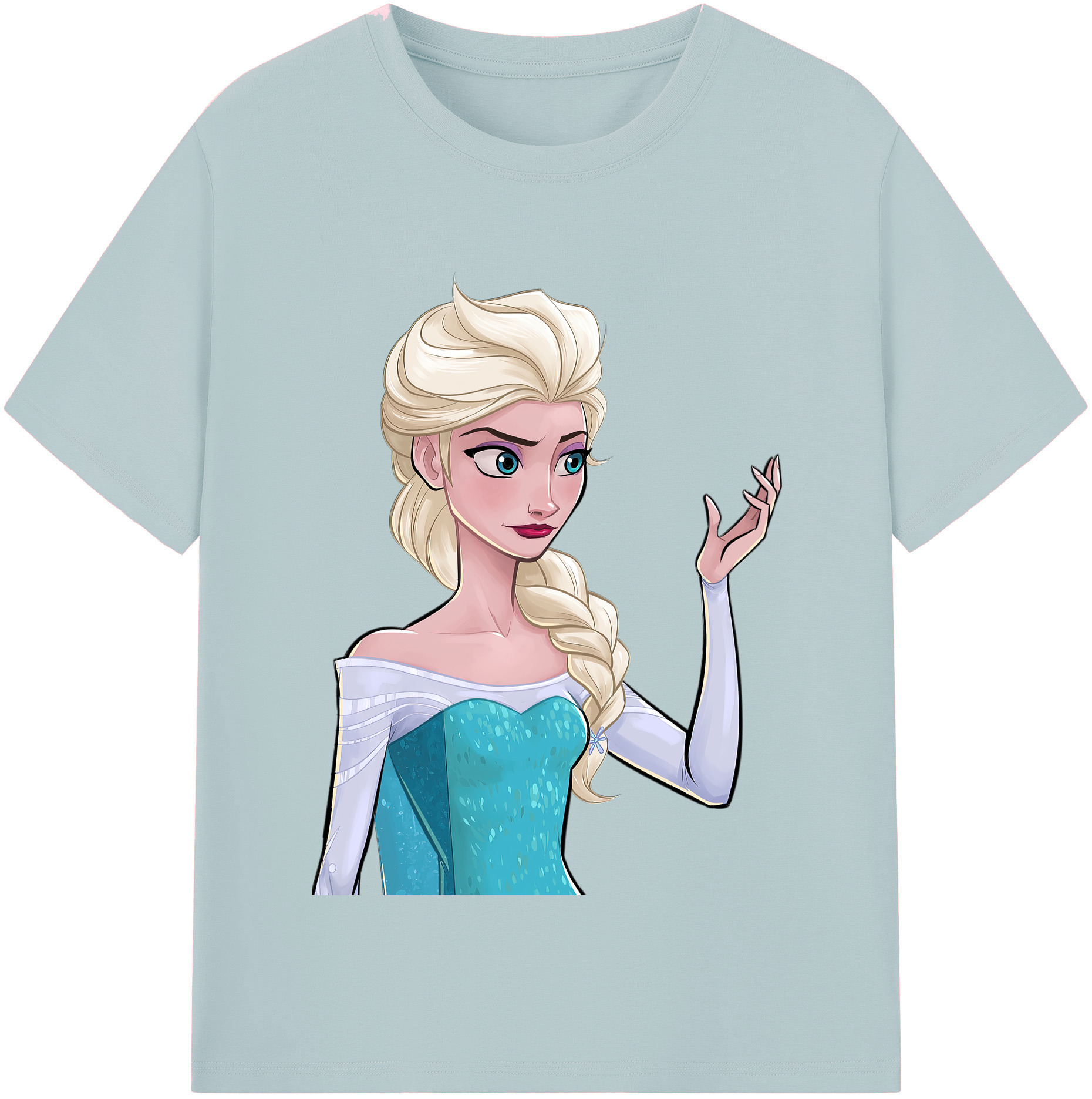 （画像用） アナと雪の女王 アンナ エルサ Frozen Anna Elsa 綿100％半袖Tシャツ（フロントプリント）